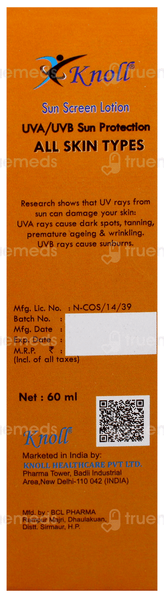 Knoll Spf 50 Sun Screen Lotion 60Ml